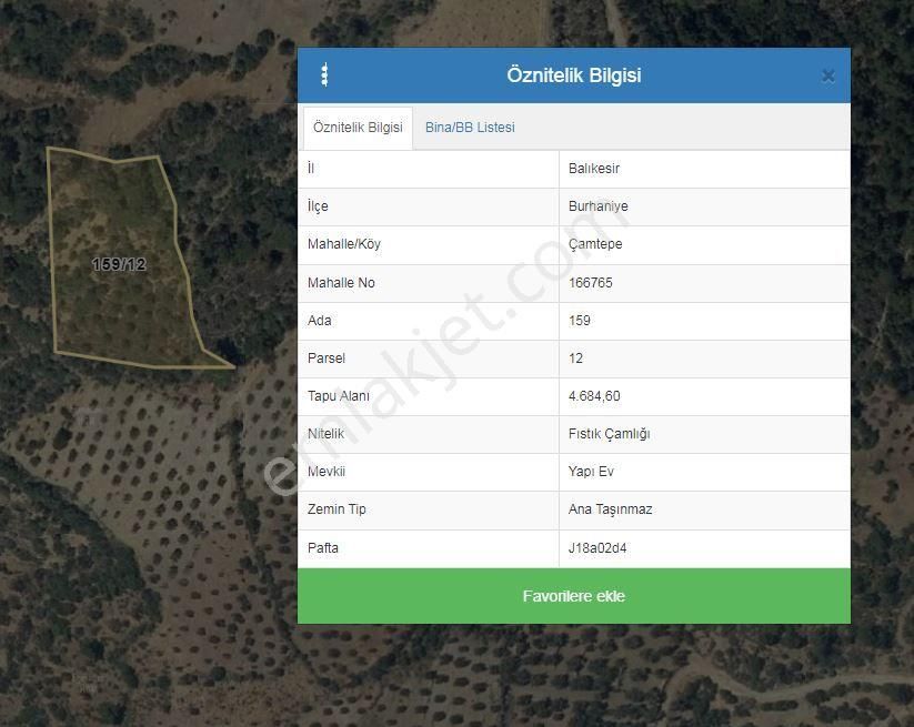 Burhaniye Çamtepe Mahallesinde Satılık Tarla