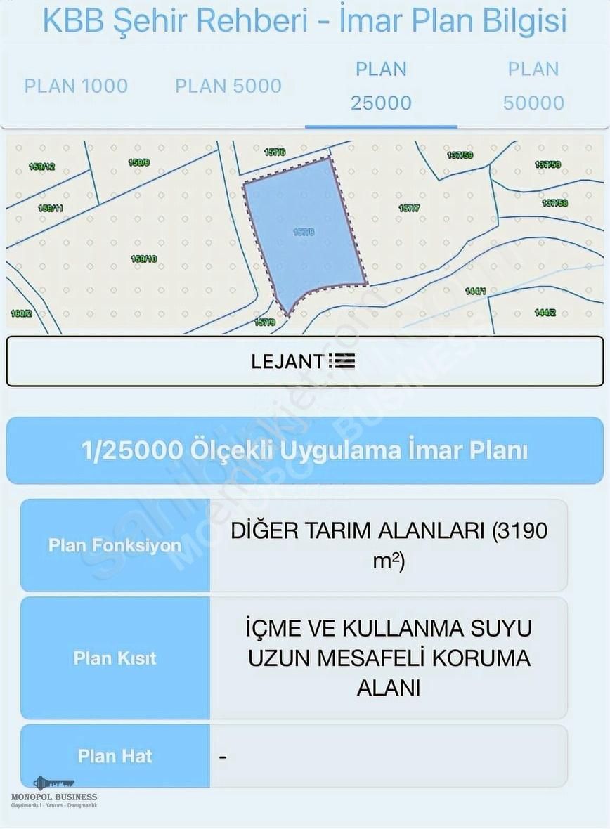 Terziler De 3190 M2 Kadastral Yola Cephe Satılık Müstakil Arazi