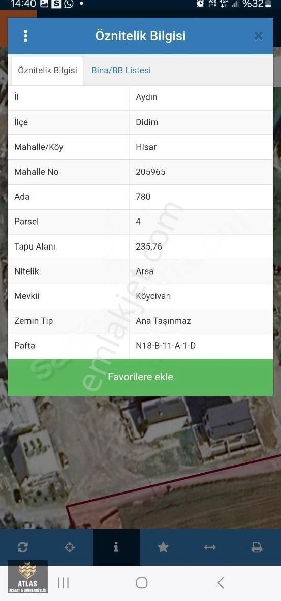 Didim Hisar Mahallesi Satılık 2 Villalık Arsa