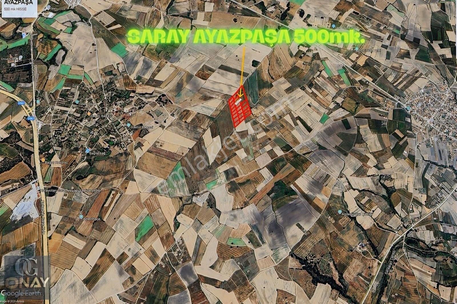 Onay Gayrimenkul.tekirdağ /saray Ayaspaşada Hisseli Parsel