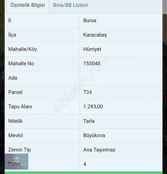 Karacabey Hürriyet Köyde Satılık Yatırımlık Tarla