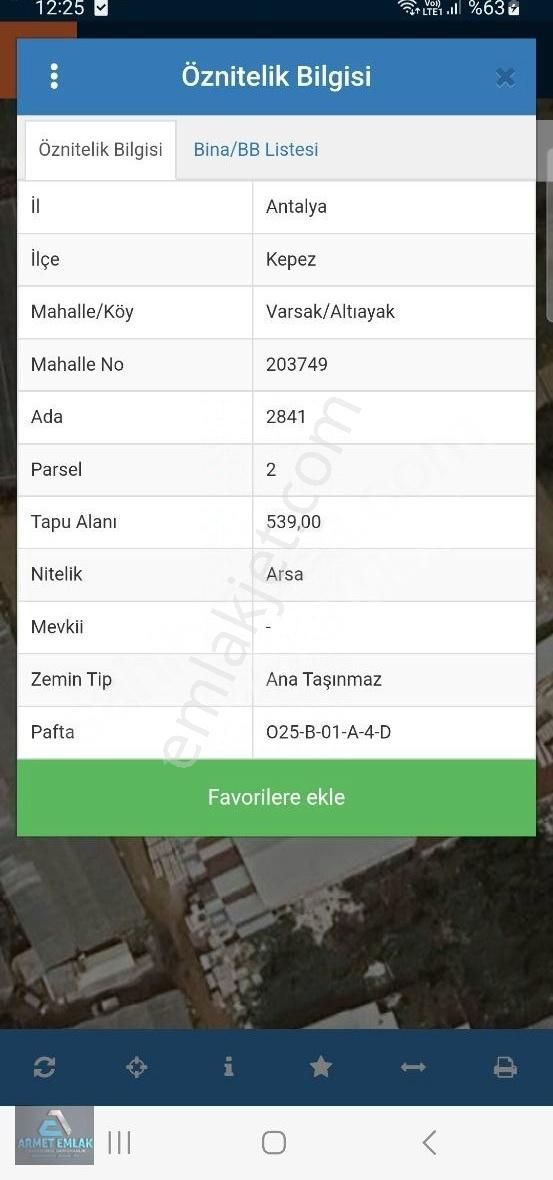 Satılık Antalya Varsak'ta 539 M2 Ticari İmarlı 15*25 Köşe Arsa - Görsel 2