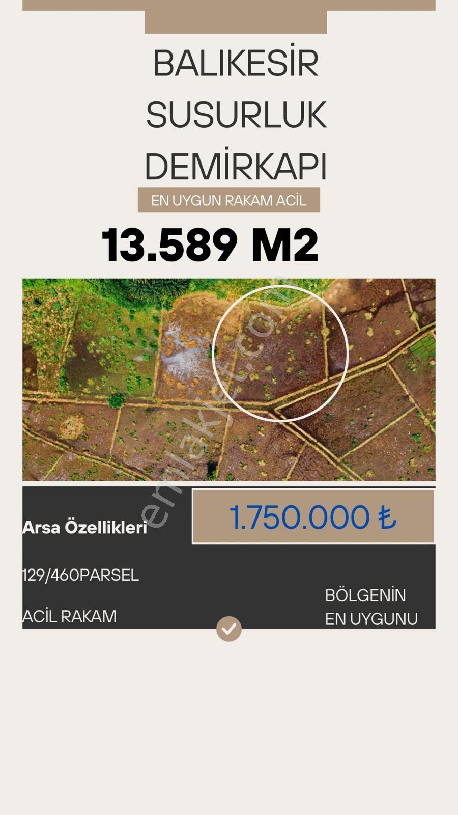 Bölgenin En Uygun Parseli Acil Satılık