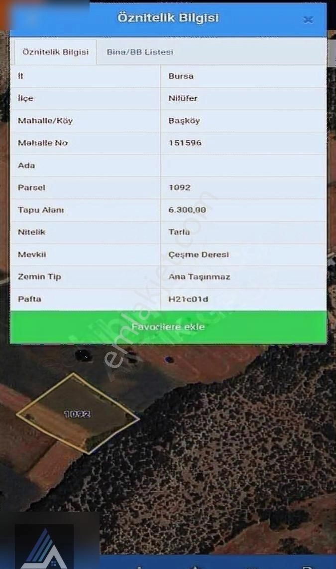 Antik Gruptan Nilüfer Başköyde 6300m Yatırımlık Tarla