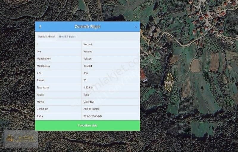 Şanlı Gayrimenkulden Kandıra Teksen De 1.539m² Tarla