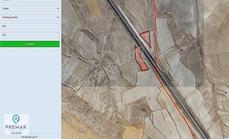 Ürgüp Karakaya Da Nevşehir Yoluna Cephe Yatırım Lık Tarla..