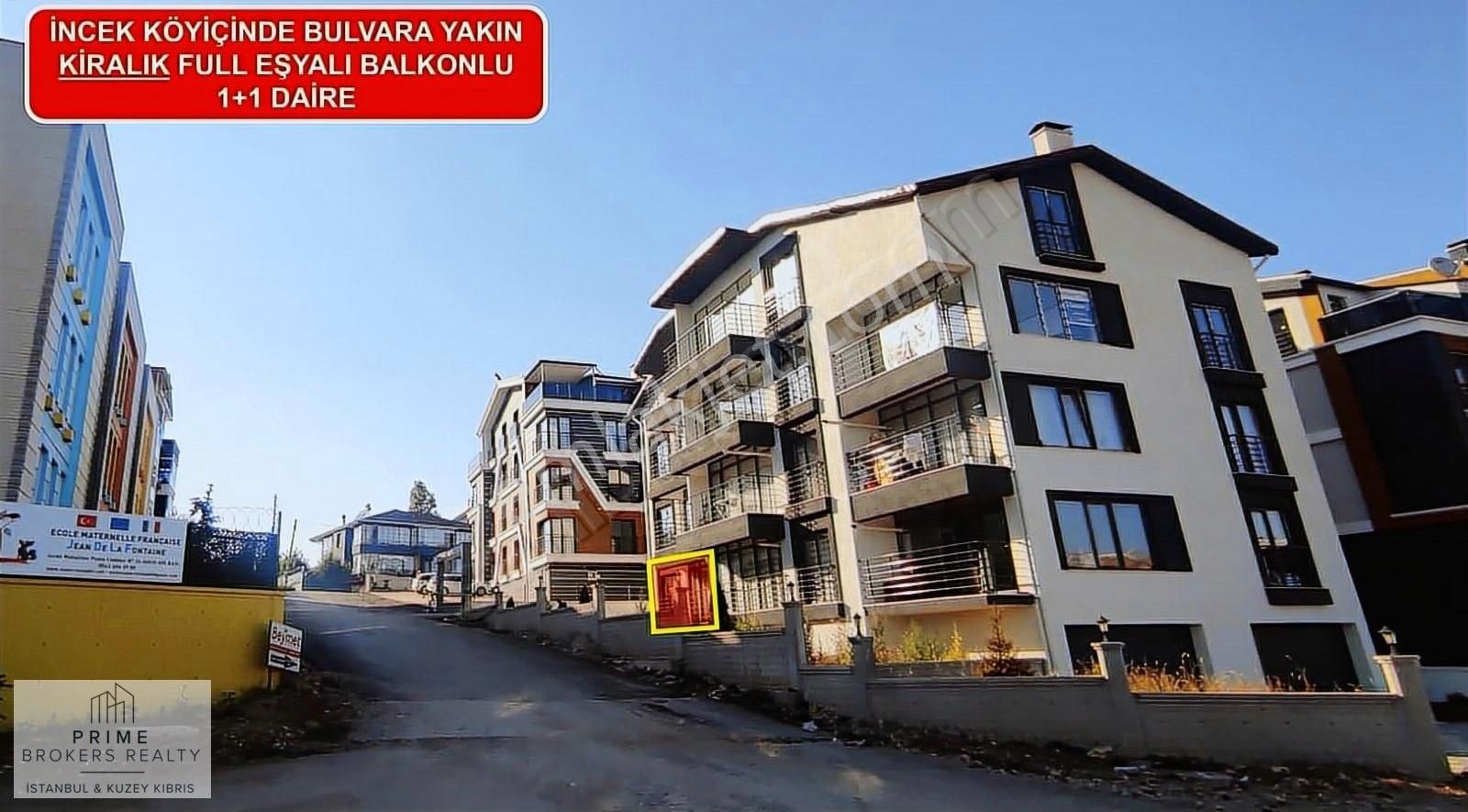 İncek Bulvara Yakın Kiralık, Eşyalı Ve Balkonlu 1+1 Daire