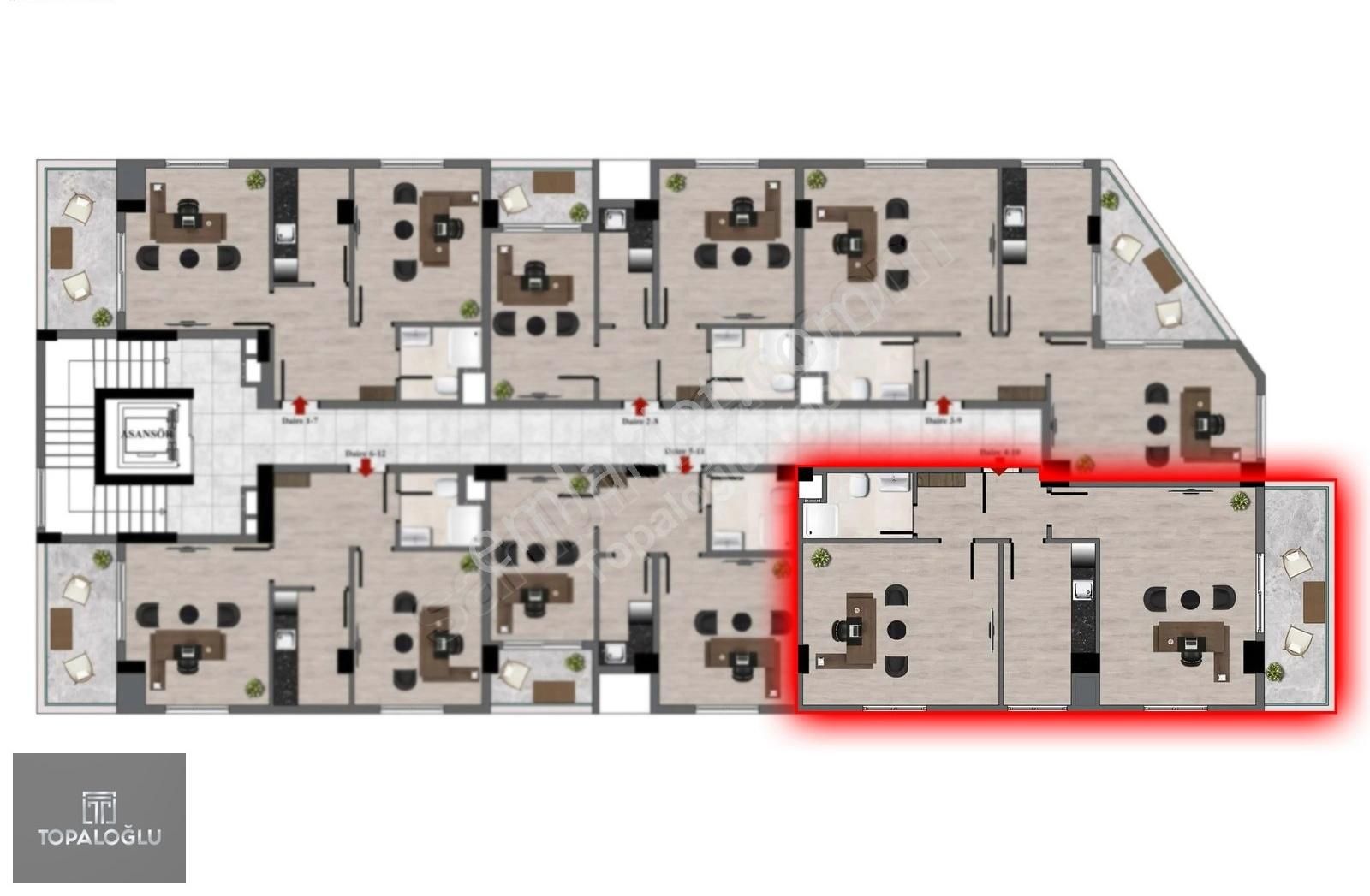 Topaloğlu Yapıdan Şehir Merkezinde Satılık Ultra Luks 2+1 Daıre