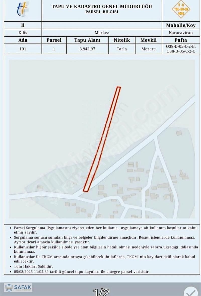 Şafak'tan Kilis Karacaviran'da Asfalta Sıfır Yatırımlık Arazi !!