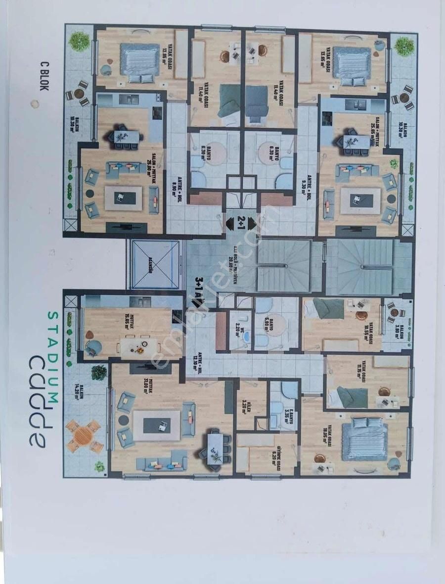 Giresun Aksu Emlaktan Stadyum Caddede Satılık 2+1 Akıllı Daire