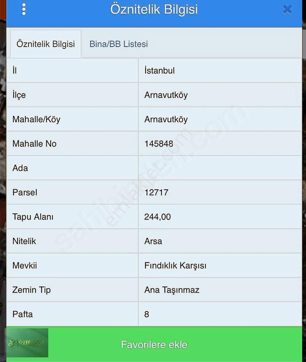 Arnavutköy Merkez Mah Satılık İmarlı Arsa