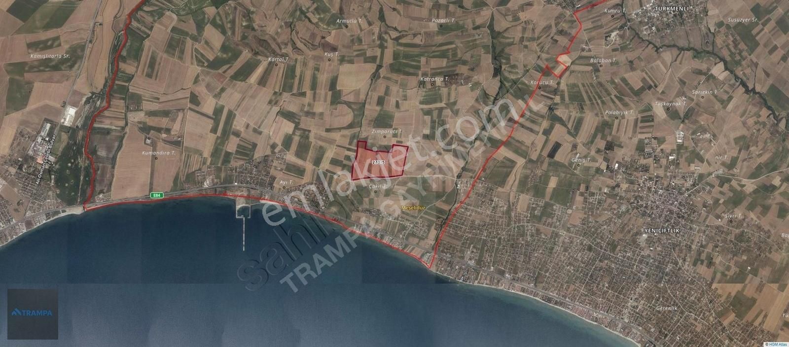 Tekirdağ Çeşmeli'de 585m² Deniz Manzaralı Tarla