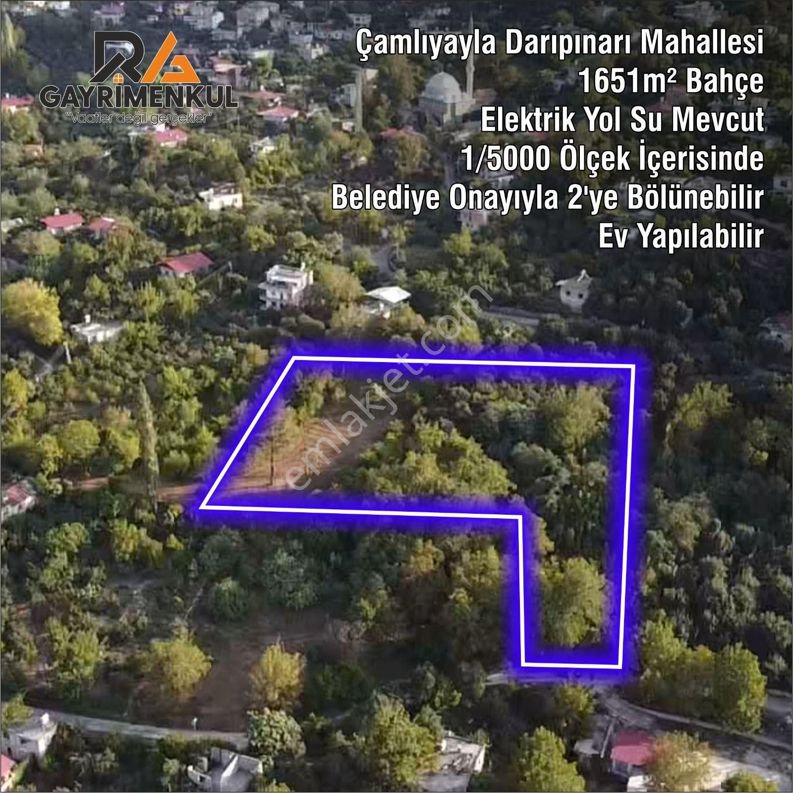 Ra Gayrimenkul Çamlıyayla Darıpınarı Mh.satılık Bahçe