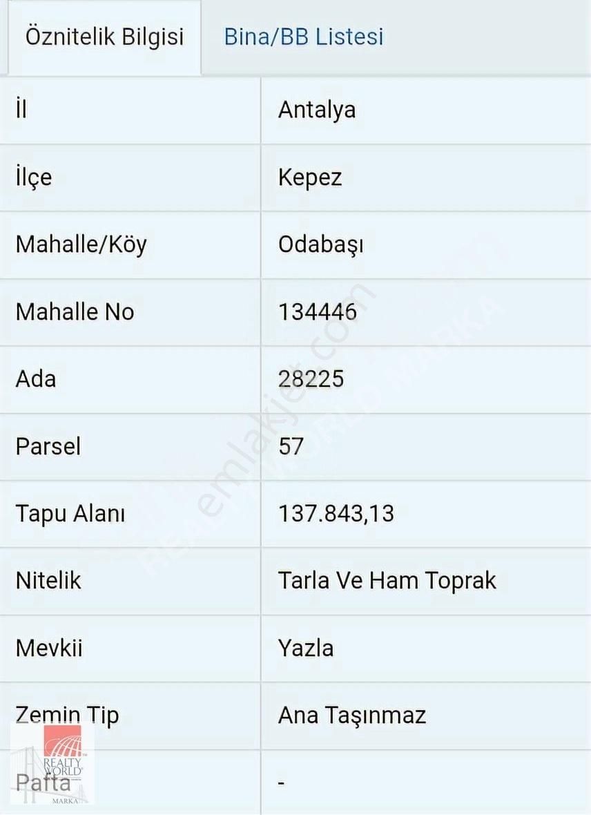 Antalya Odabaşı Fırsat Satılık Arazi Takasa Açık İmar Sınırında