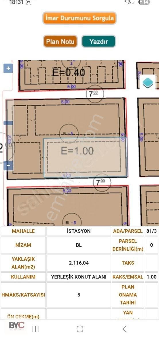 Byc'den Lalahan İstasyonda Tek Tapu 5 Kat 1 Emsal Satlık Arsa - Görsel 3