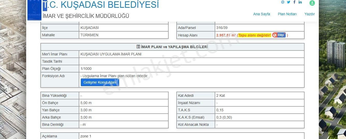 Satılık Kuşadası'nda 369m² İmarlı Arsa - Görsel 9
