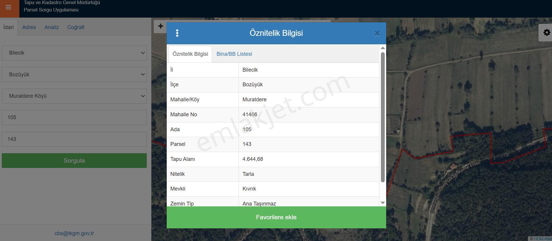 Sevgim'den Bozüyük Muratdere Köyü Satılık 4644 M2 Tarla - Görsel 4