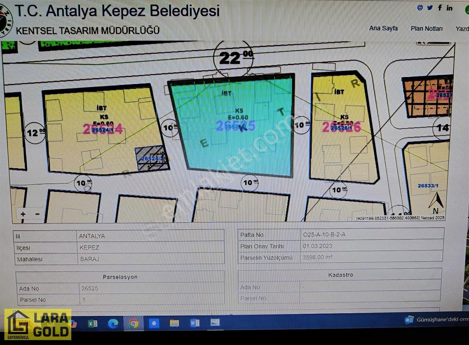 Antalya Kepez Baraj Mahallesi'nde Satılık 260 Metrekare Arsa His