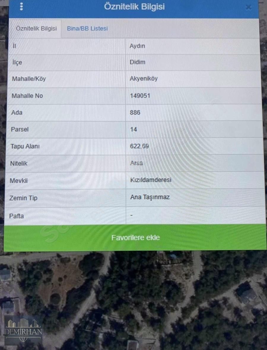 Aydın Didimde Satılık Villa Arsası