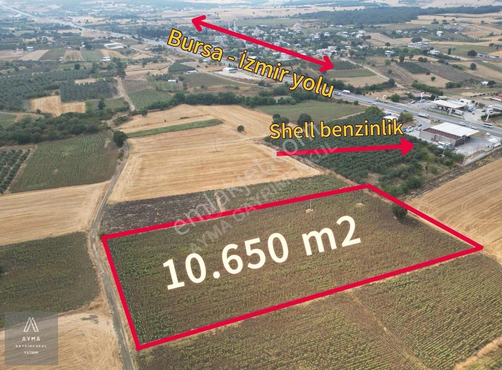 Ayma'dan Bursa İzmir Yoluna 150 M Fırsat Tek Tapu Satılık Tarla