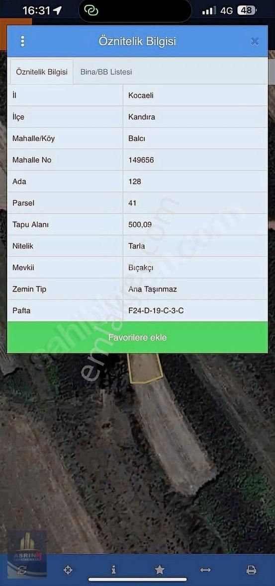 Kandıra Balcı'da 500 M2 Resmi Yollu Yatırımlık Satılık Arazi