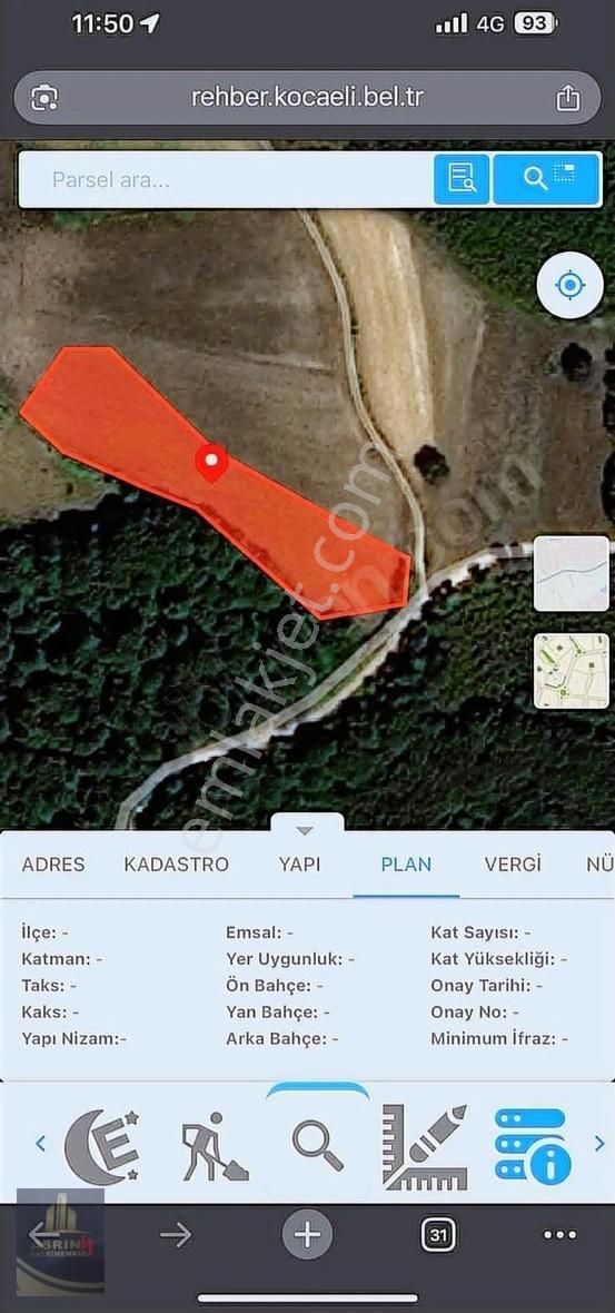 Kandıra Pelitpınarı 4 Dönüm Resmi Yollu Satılık Arazi