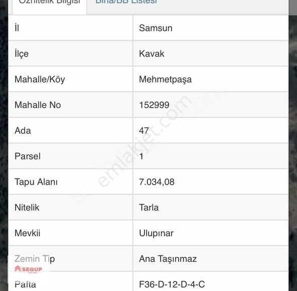 Kavak Mehmetpaşa Mah. Organize Sanayi Yakınıda Satılık Tarla