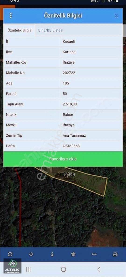 Kartepe İfraziyede Satılık Doğayla İç İçe Satılık Tek Tapu Arazi - Görsel 5