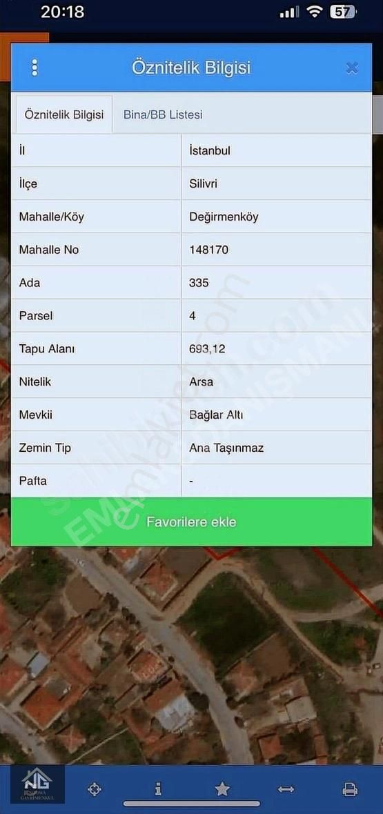 Silivri Değirmenköyde 693 M2 Arsa