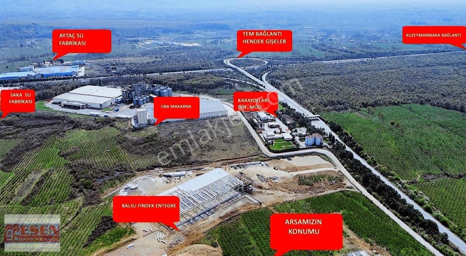 Esen Emlak'tan Sakarya Hendek Çağlayan Mükemmel Konumda Tamamı Sanayi İmarlı Emsal 1'dir - Görsel 3
