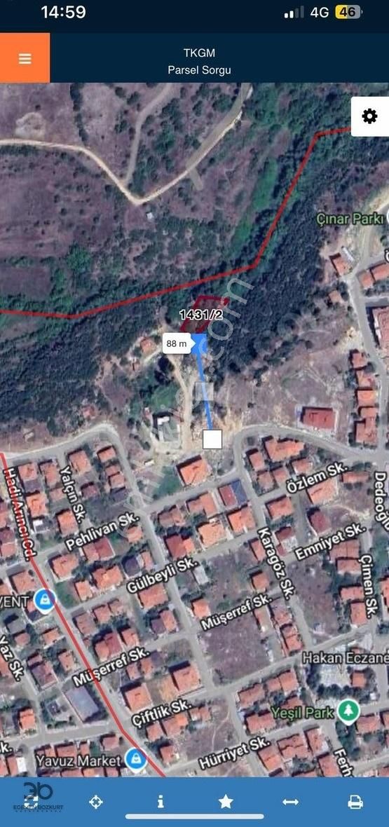 Egemenbozkurt'tan Bilecik Merkez 759m2 Evlerin Dibinde Arsa