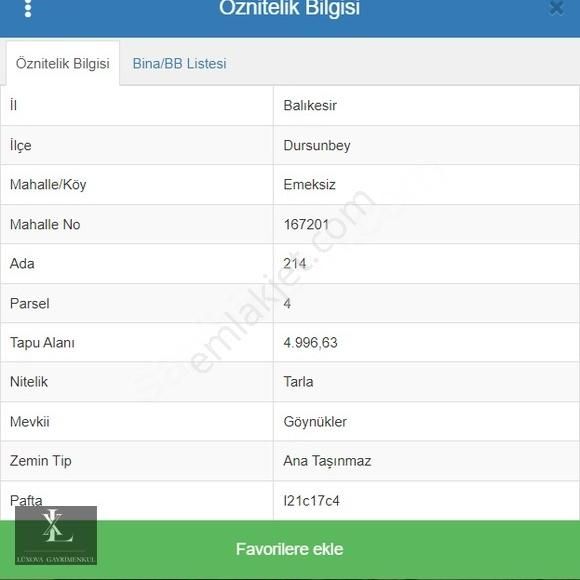 Balıkesir İmarlı Arsa Yakını Tek Tapu Tarla Merkezeyakın 6847 M2