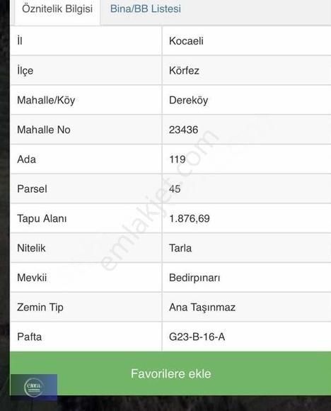 Enka'dan Körfez Dereköyde Satılık Fırsat Arsa