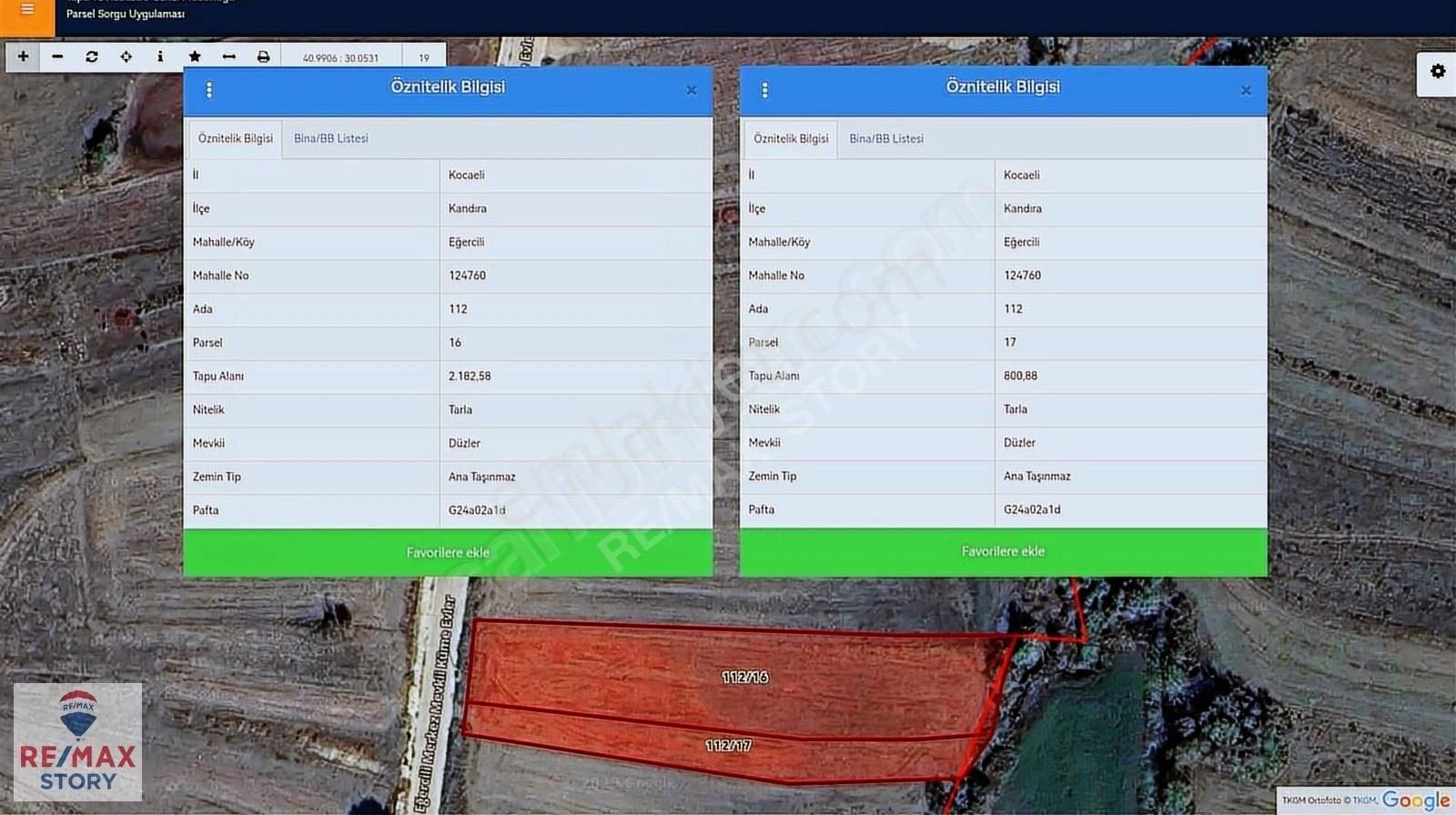 Kandıra Eğercili' De 2983m2 Bitişik 2 Parsel Tarla