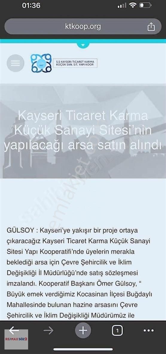 Buğdaylı Mahallesi Küçük Sanayi Sitesinde Kaçmaz Hisse