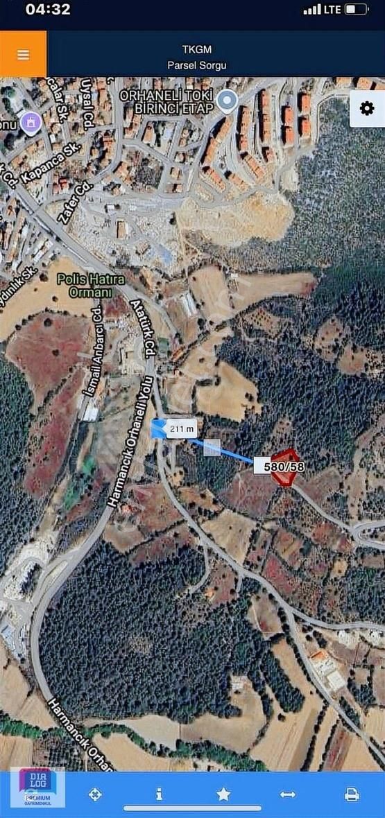 Orhaneli Fevzi Paşa Satılık Tarla (sanayi İmarına 200 Metre)