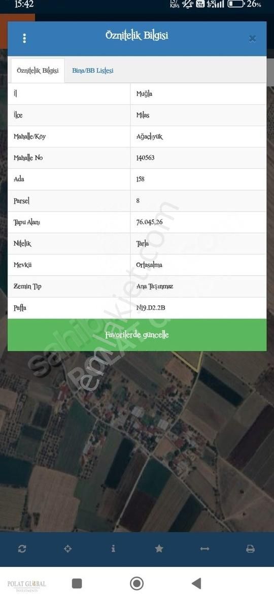 Polat Globalden Ağaçlıyükte Satılık Verimli 7.500 M² Tarla