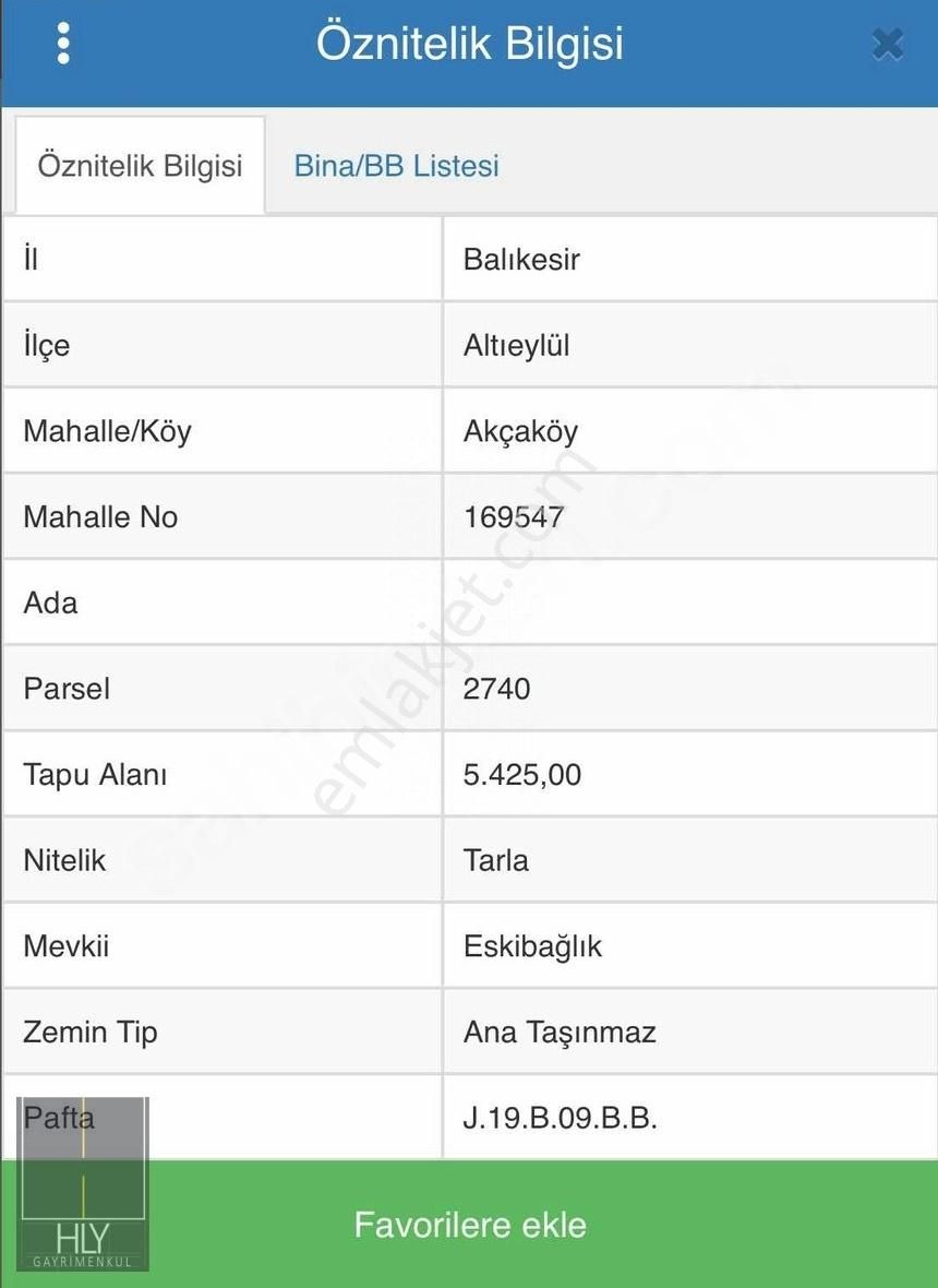 Hly Gayrimenkulden Akçaköy Mahallesinde 5425 M² Satılık Tarla