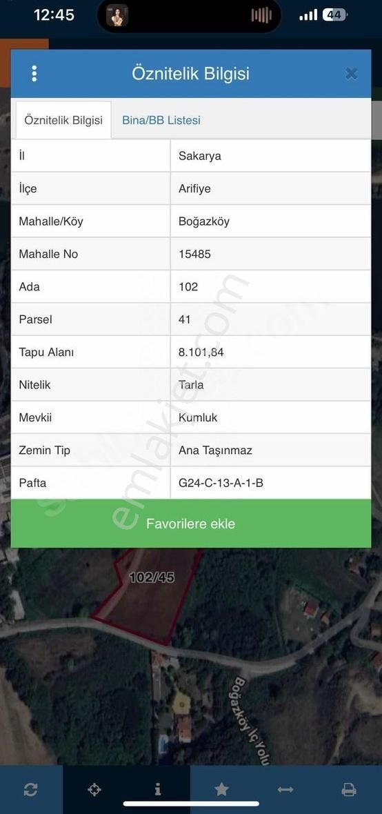 Arifiye Boğazköy Mah. Büyükbaş Hayvancılık İçin Fırsat Yerimiz