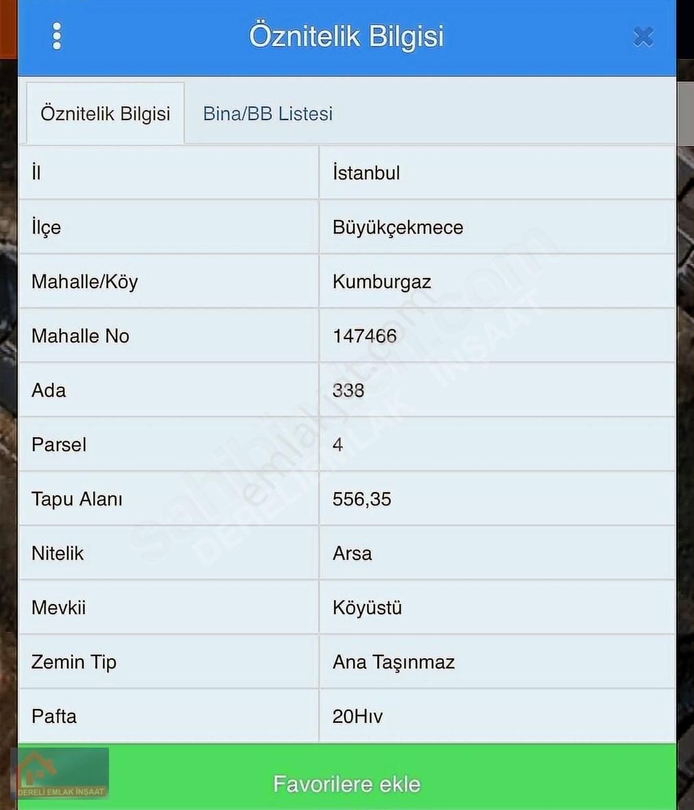 Büyükçekmece Kumburgaz Yatırımlık 557m2