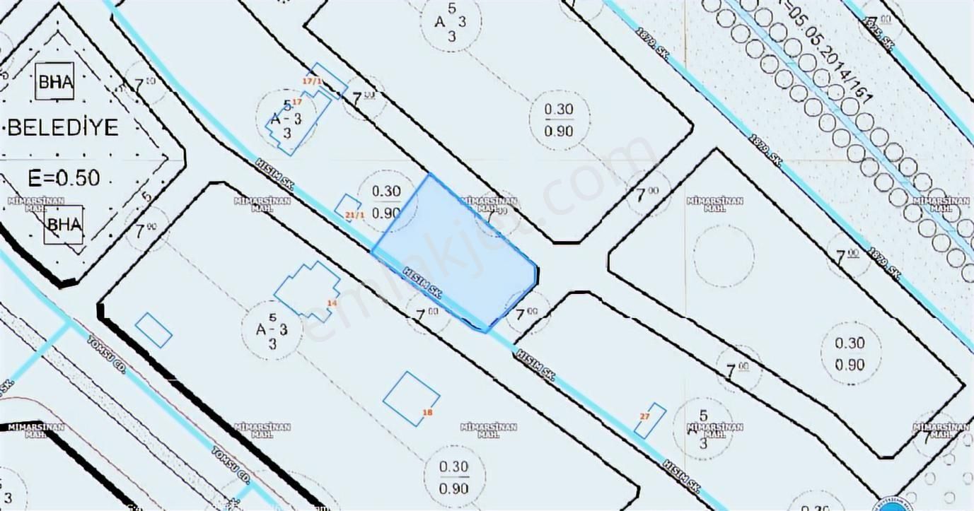 Mimarsinan'da 3 Kat Müsadeli 460m² Temiz Köşe Villa Parseli