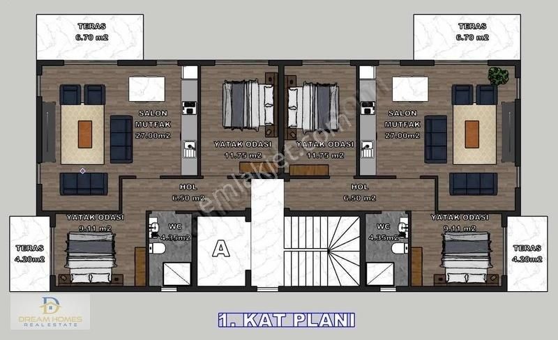Fethiye Merkez'de Satılık Sıfır 2+1 Asansörlü Daire - Görsel 14