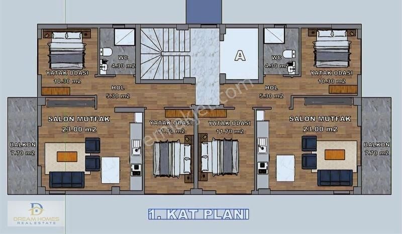 Fethiye Merkez'de Satılık Sıfır 2+1 Asansörlü Daire