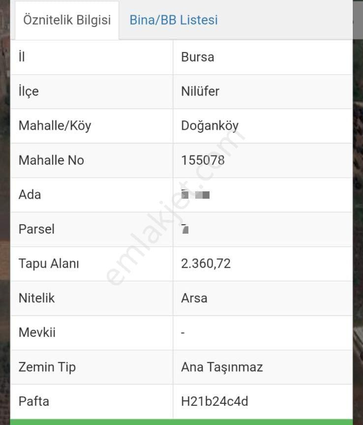 Ena Group Bursa Nilüfer Doğanköy'de 2360 M2 Satılık İmarlı Arsa - Görsel 2