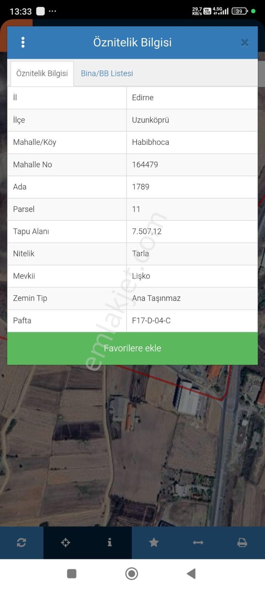 Edirne Uzunköprü Habibhoca 7507m2 Tarla