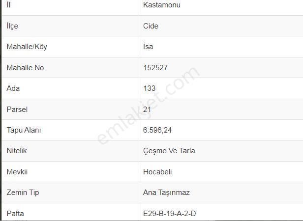 Kastamonu Cide İsa Köyünde Satılık 6.596 Metre Kare Tarla - Görsel 4
