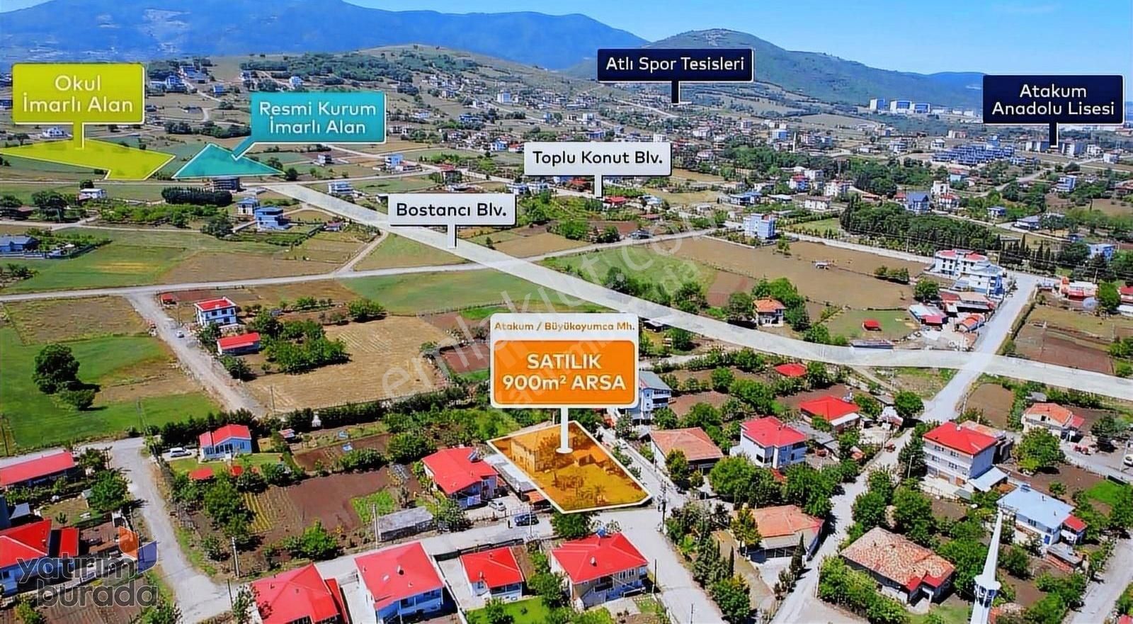 Atakum Büyükoyumca 812m² Köşe Parsel 3 Kata İmarlı Fırsat Arsa