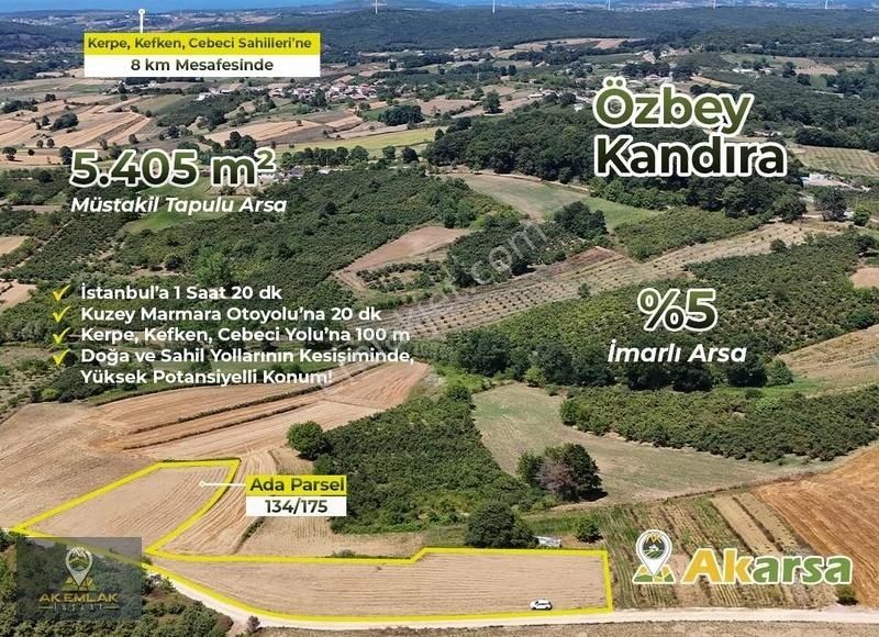 Sahil Yolunda 5.405 M2 Resmi Yola 165 Metre Cepheli Fırsat Arsa