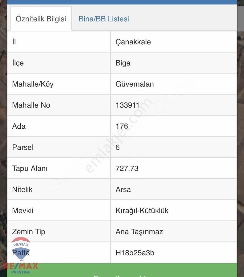 Biga Güvemalan Köy İçi Arsamız Satıştadır