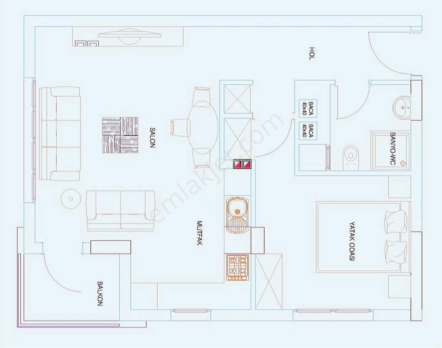 Musal Sitesinde Kiralık 1+1 Daire